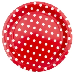 Platos Pequeños de Feria Rojos con Lunares