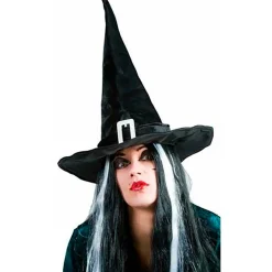 Sombrero Bruja Terciopelo Negro