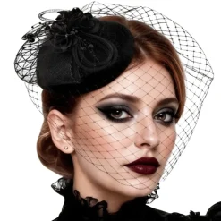 Sombrero Chic de Viuda Negra