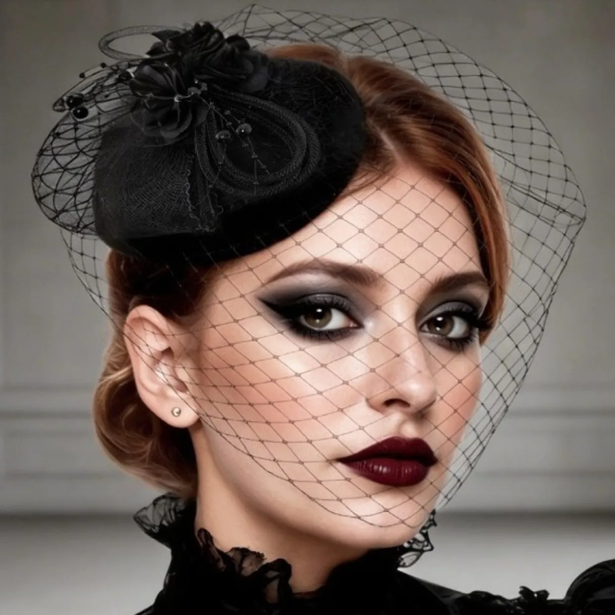 Sombrero Chic de Viuda Negra