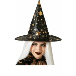 Sombrero de Bruja Estrellas Negro