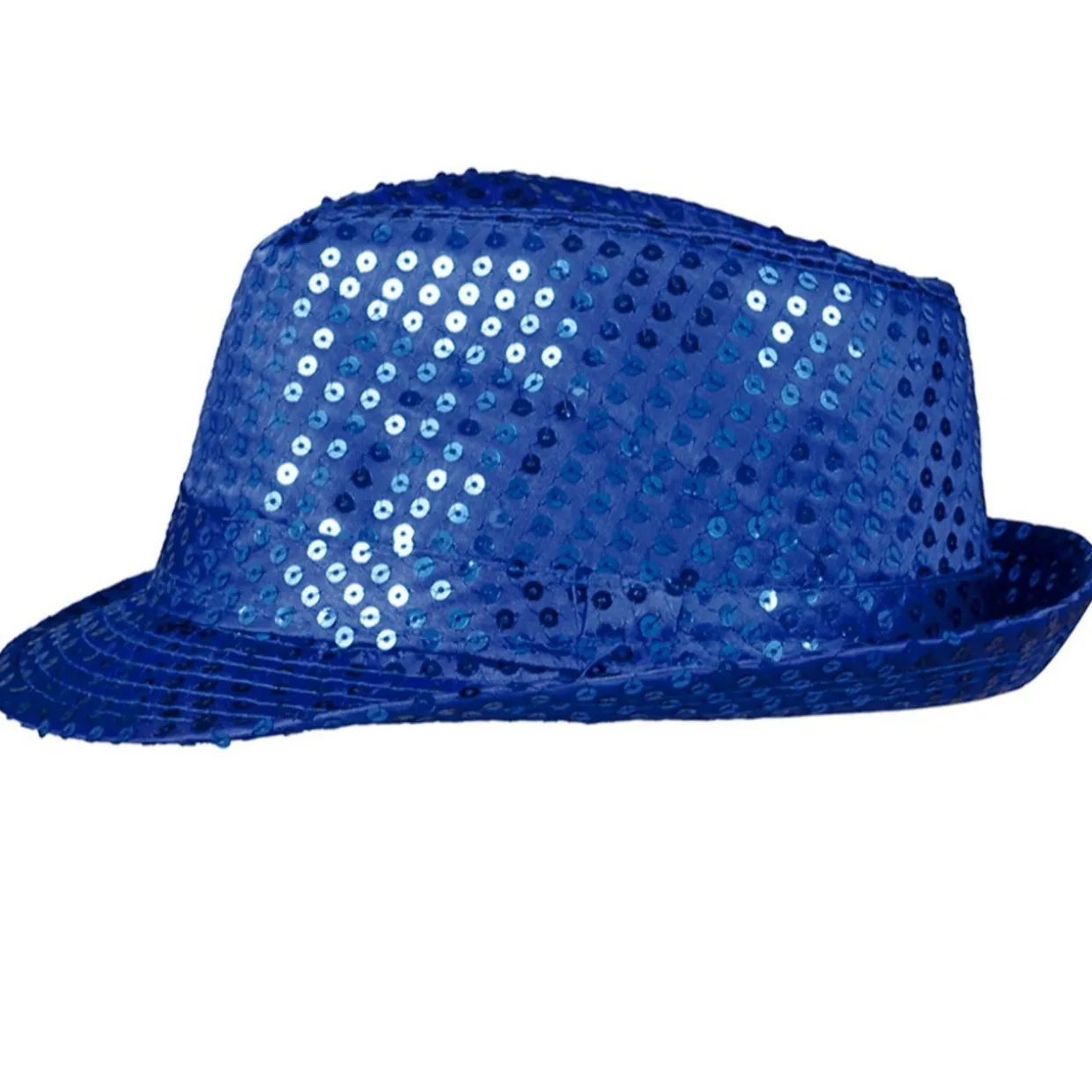 Sombrero de Gangster Azul Lentejuelas Eco
