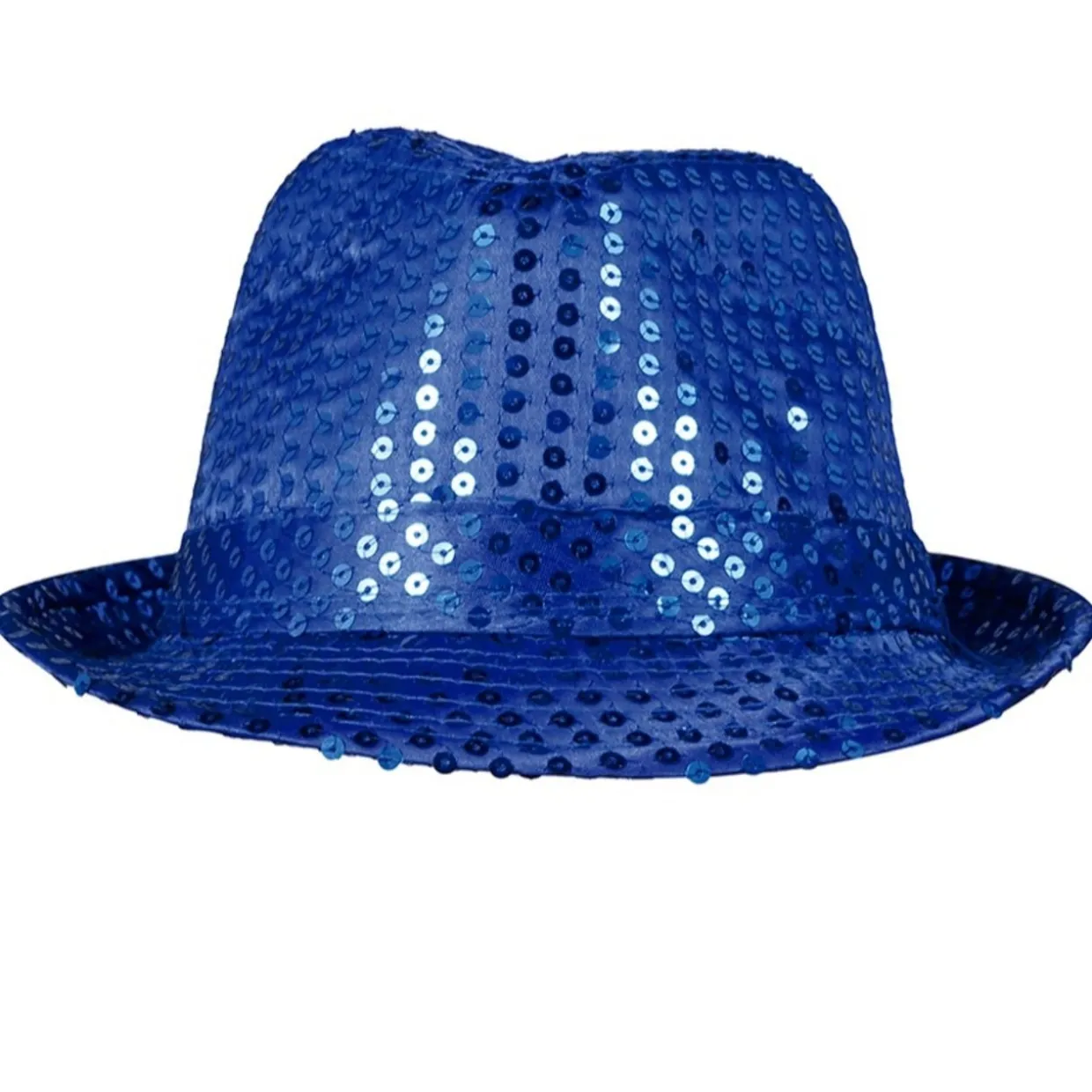 Sombrero de Gangster Azul Lentejuelas Eco