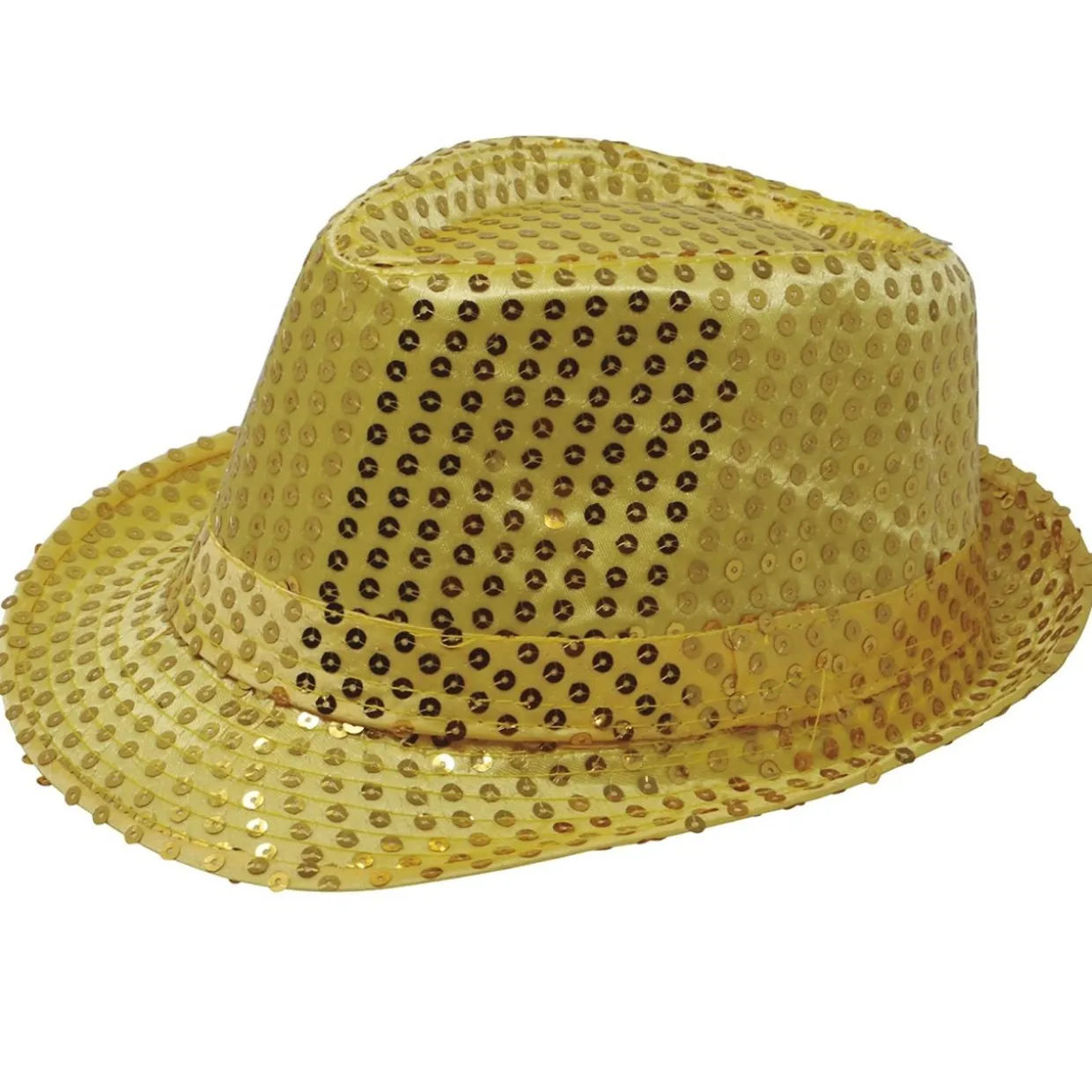 Sombrero de Gangster Dorado Lentejuelas Eco