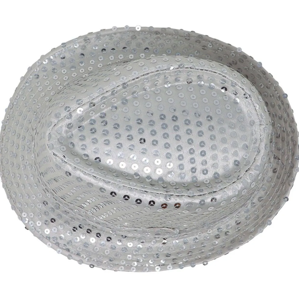 Sombrero de Gangster Plateado Lentejuelas Eco