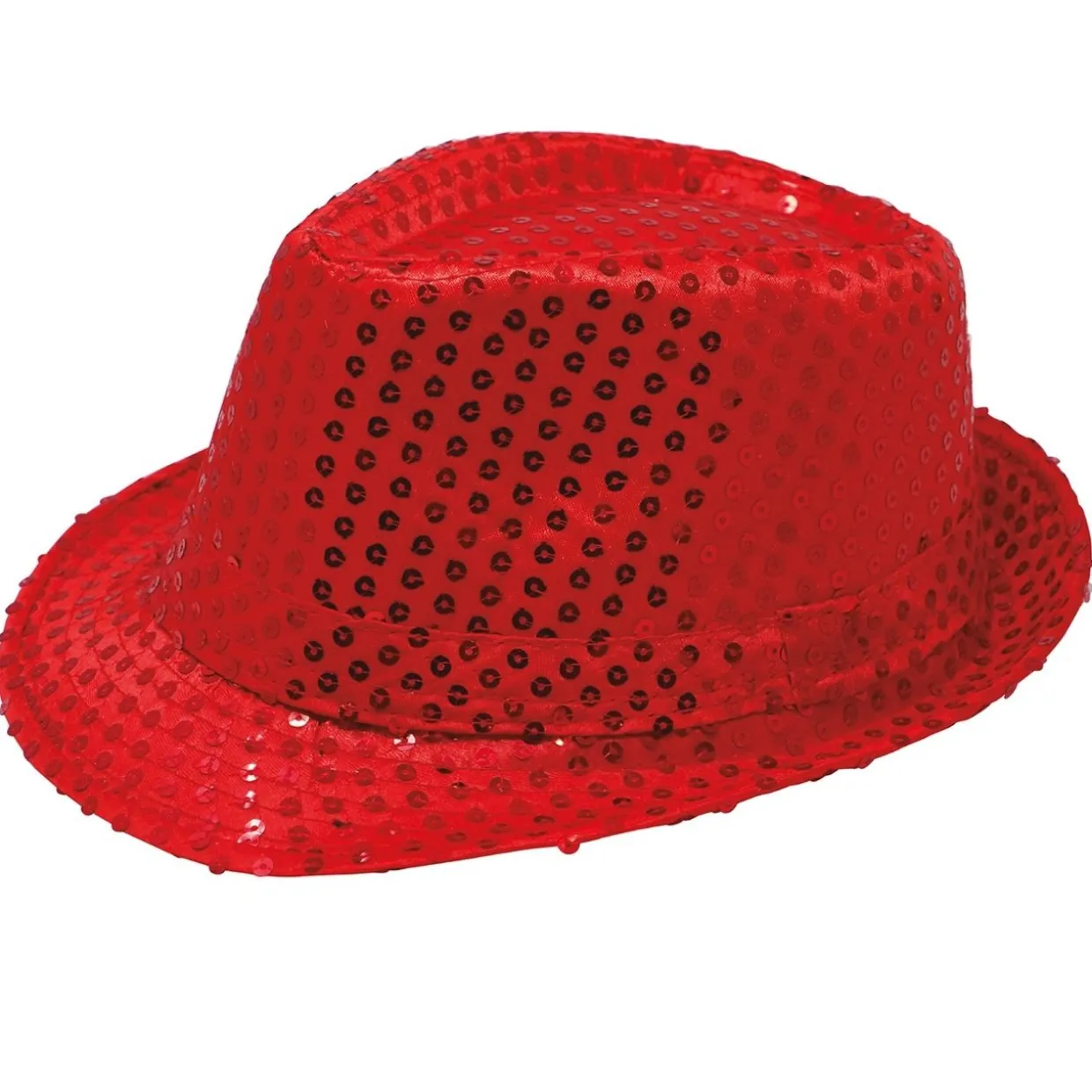 Sombrero de Gangster Rojo Lentejuelas Eco