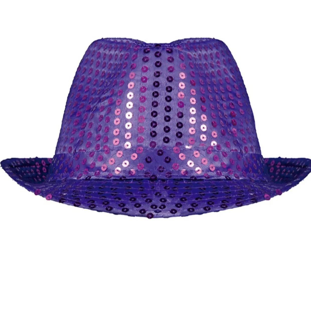 Sombrero de Gangster Violeta Lentejuelas Eco