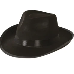 Sombrero de Gángster Negro Lujo