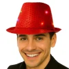 Sombrero de Lentejuelas Rojo con Luz