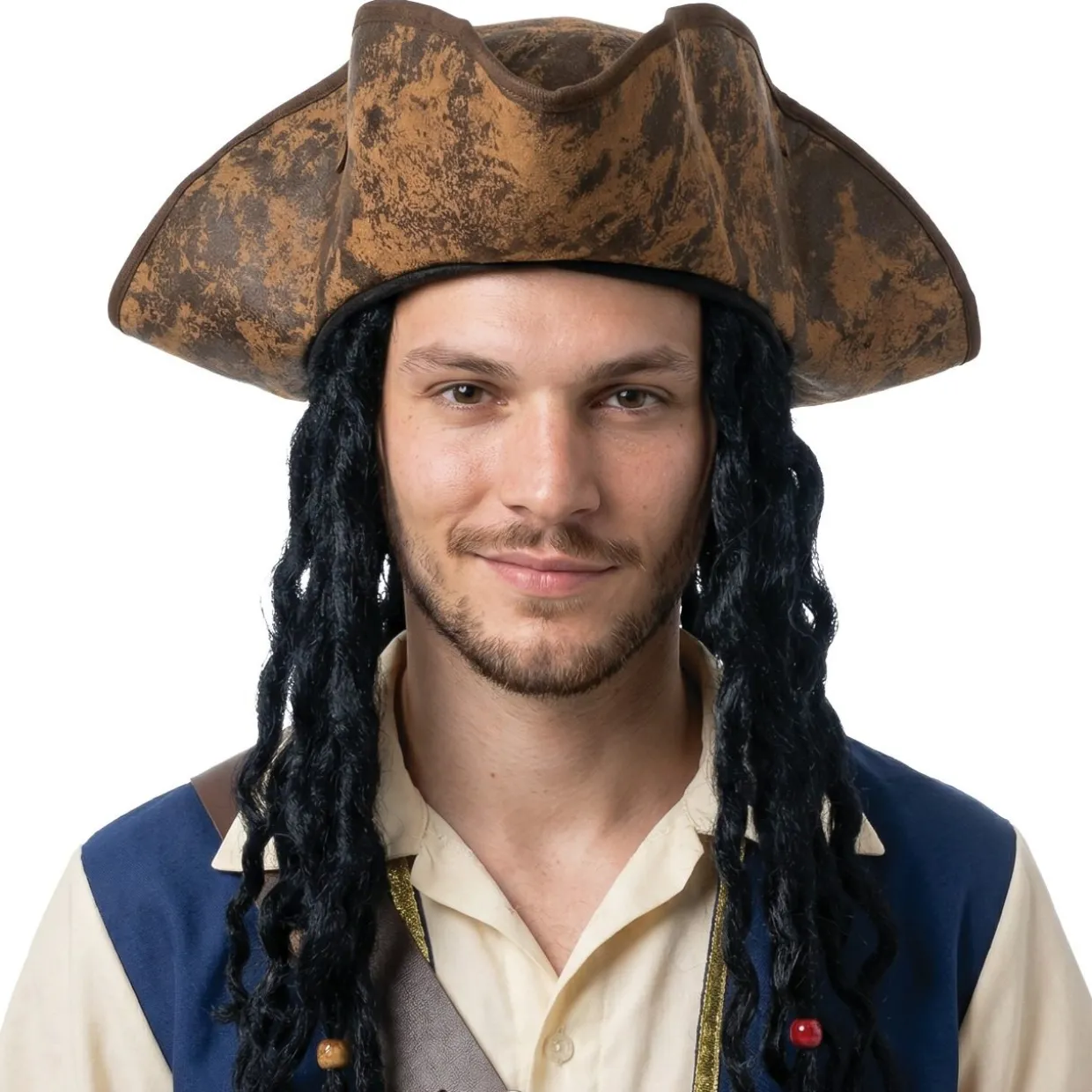 Sombrero de Pirata Marrón con Rastas