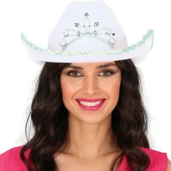 Sombrero de Vaquera Blanco Corona