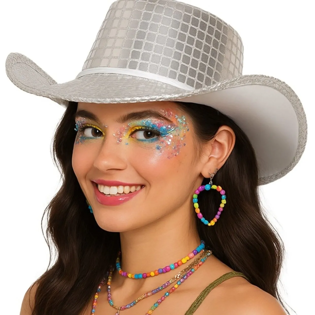 Sombrero de Vaquera Plateado