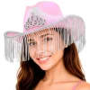 Sombrero de Vaquera Rosa con Flecos