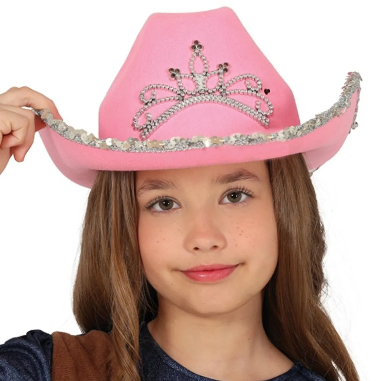 Sombrero de Vaquera Rosa Corona infantil