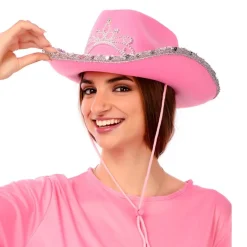Sombrero de Vaquera Rosa Pedrería