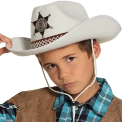 Sombrero de Vaquero Sheriff Blanco infantil