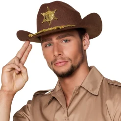 Sombrero de Vaquero Sheriff Marrón