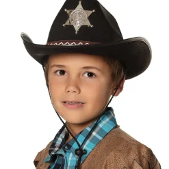 Sombrero de Vaquero Sheriff Negro infantil