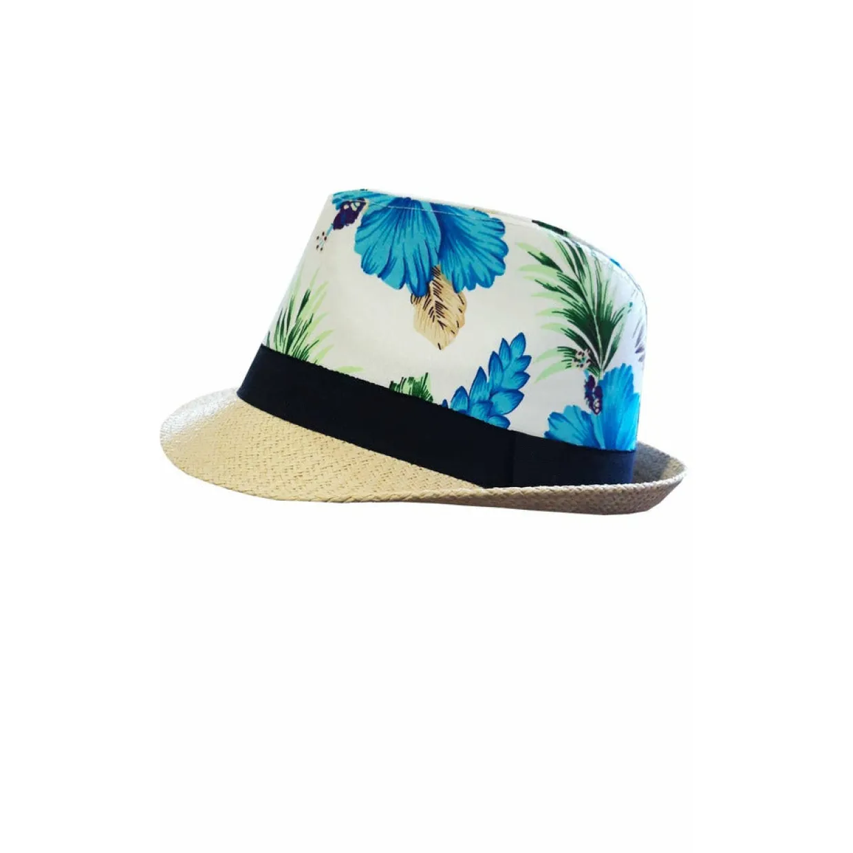 Sombrero Hawaiano Flores Azules