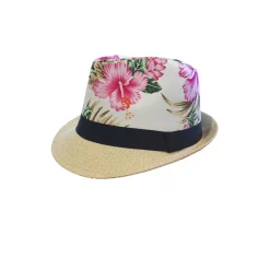 Sombrero Hawaiano Flores Rosas