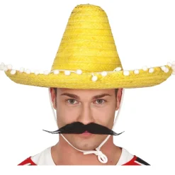 Sombrero Mexicano Amarillo Borlas