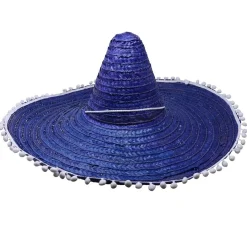Sombrero Mexicano de Paja Grande Azul