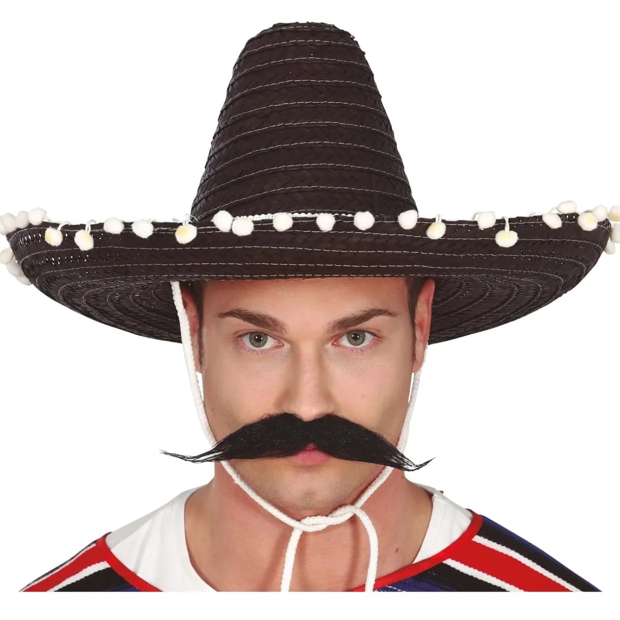 Sombrero Mexicano Negro Borlas