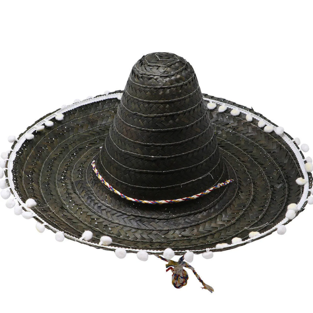 Sombrero Mexicano Negro Borlas