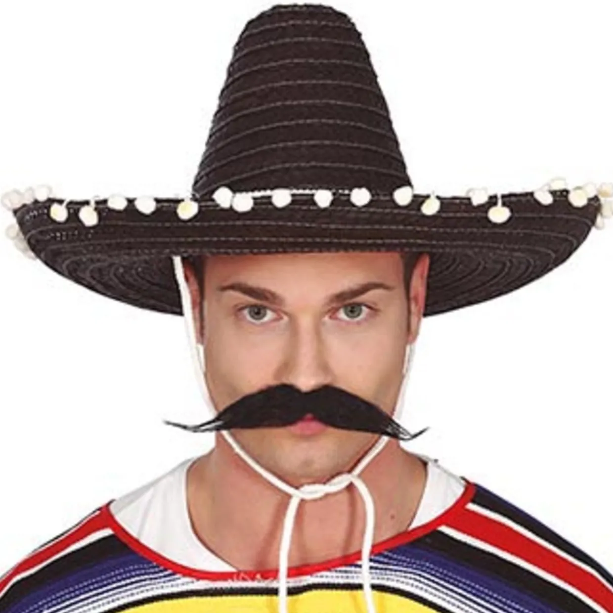 Sombrero Mexicano Negro Borlas