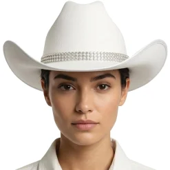 Sombrero Vaquero Blanco Pedrería