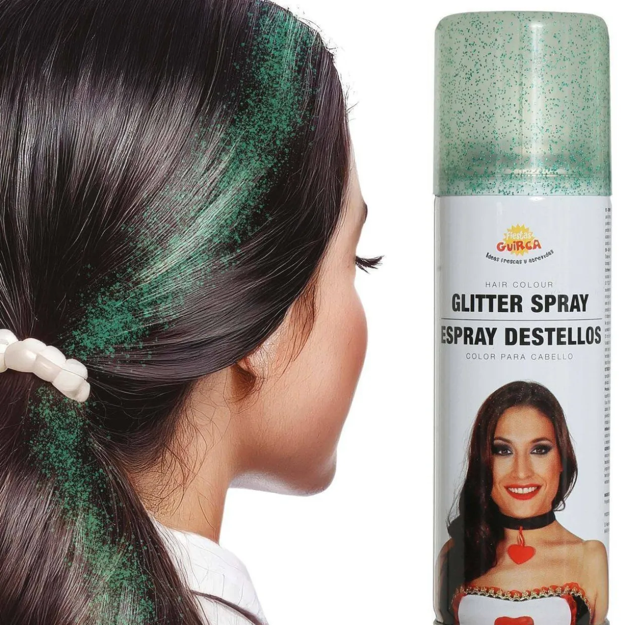 Spray de Pelo Glitter Verde