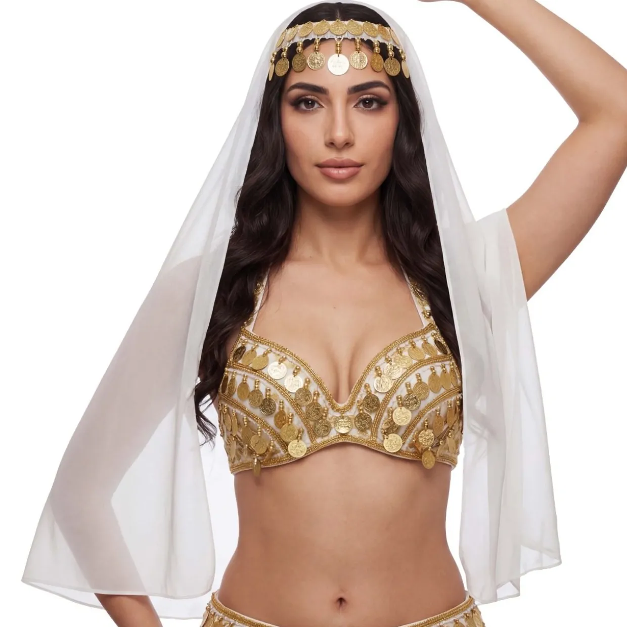 Tocado de Danza del Vientre Blanco