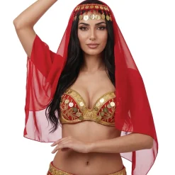 Tocado de Danza del Vientre Rojo