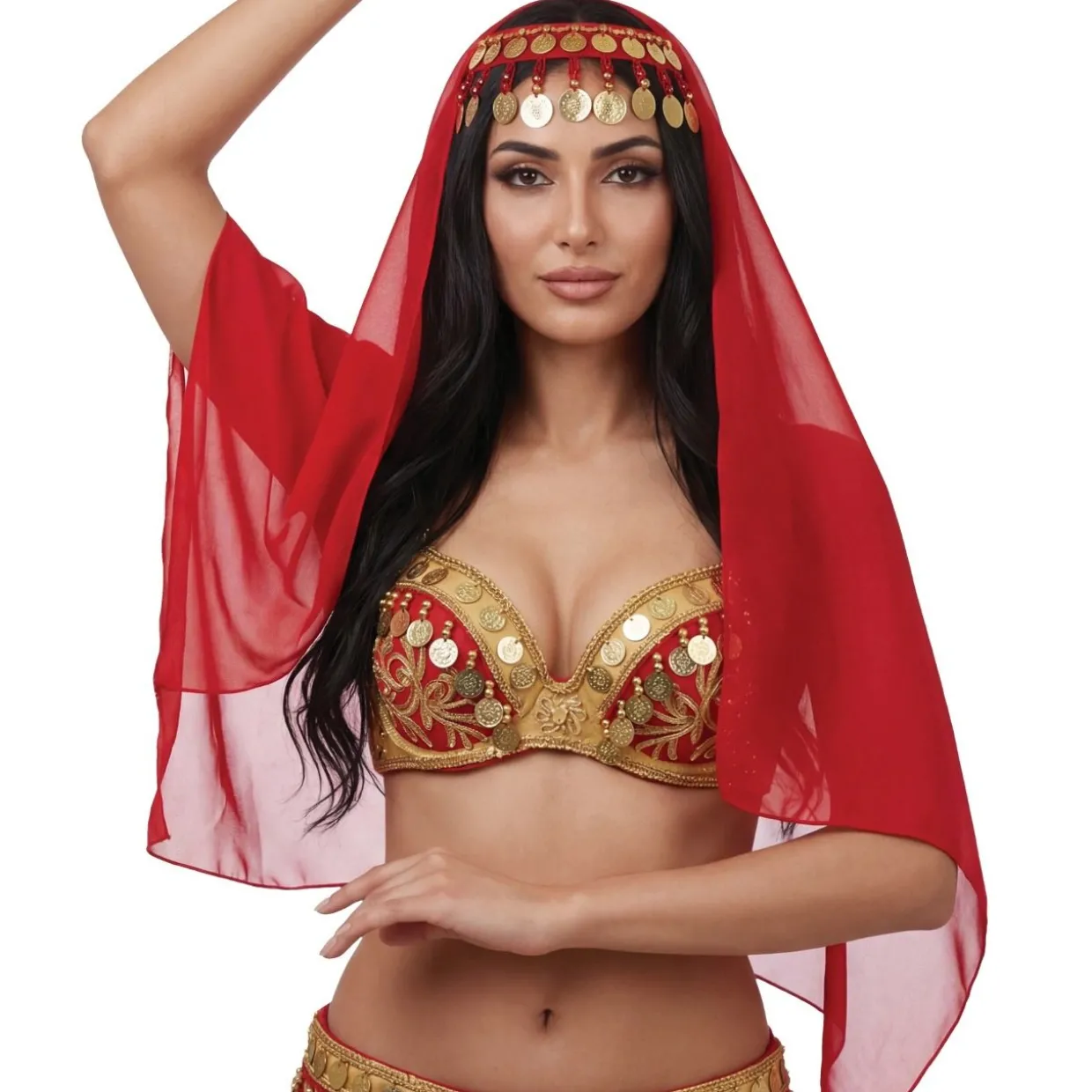 Tocado de Danza del Vientre Rojo