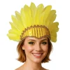 Tocado de Plumas Amarillo Eco