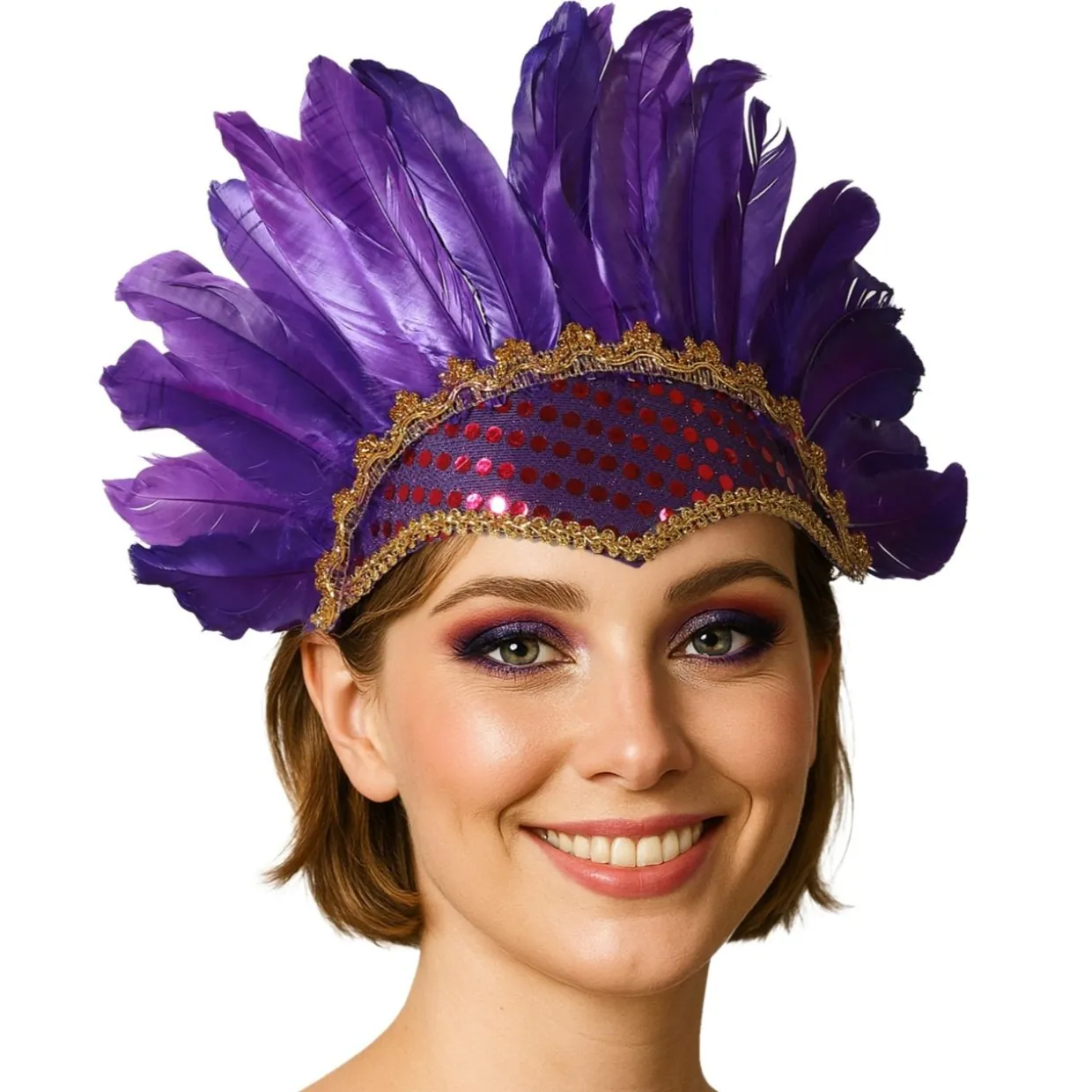 Tocado de Plumas Lila Eco