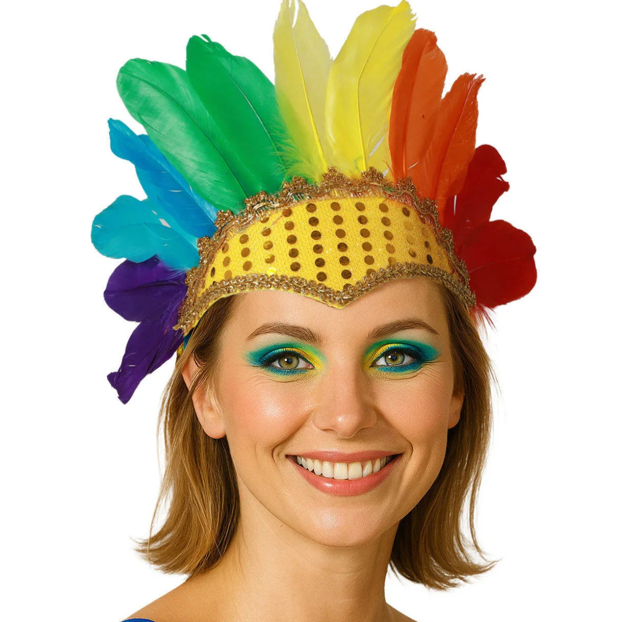 Tocado de Plumas Multicolor Eco