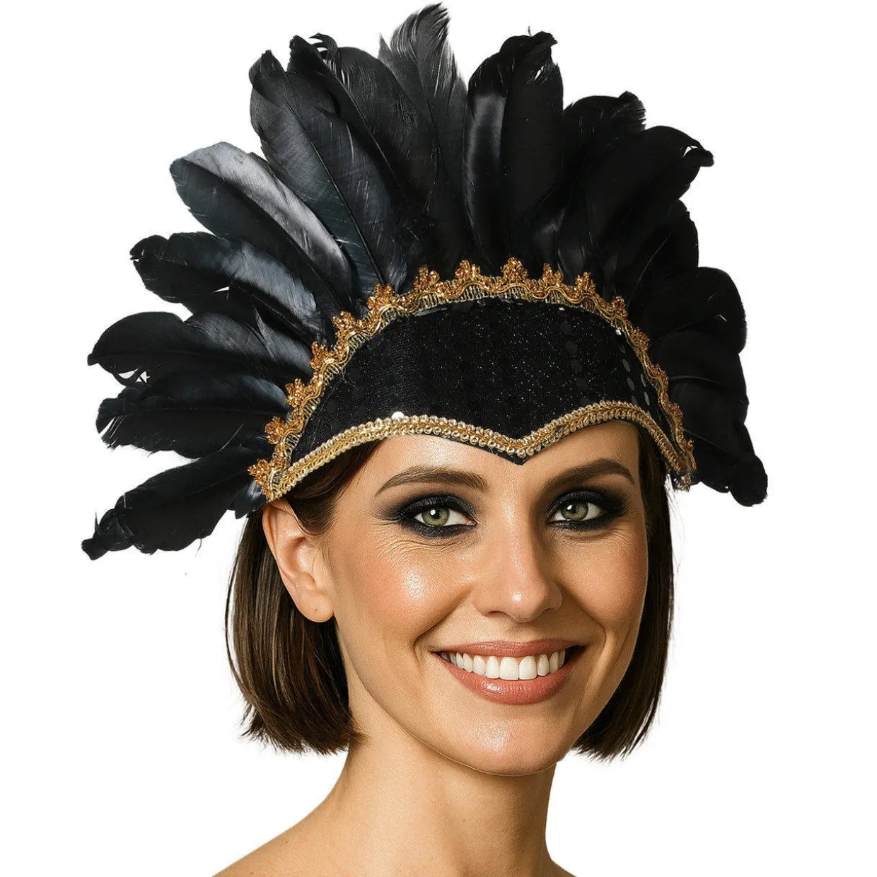 Tocado de Plumas Negro Eco
