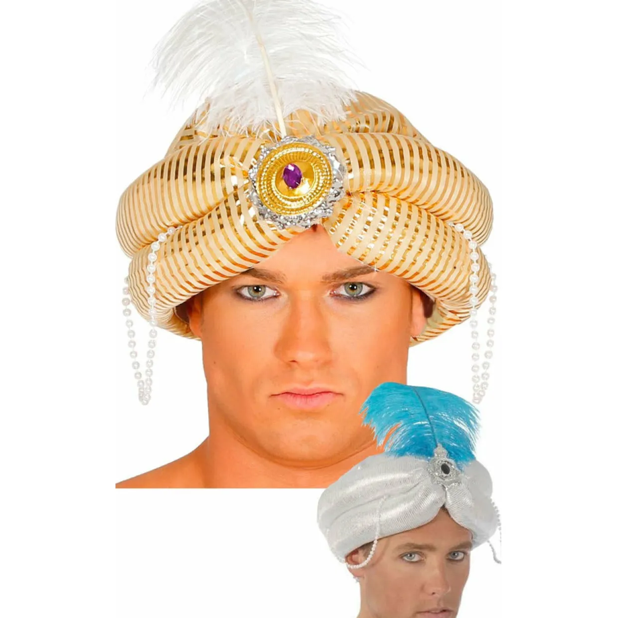 Turbante Árabe Perlas Colores