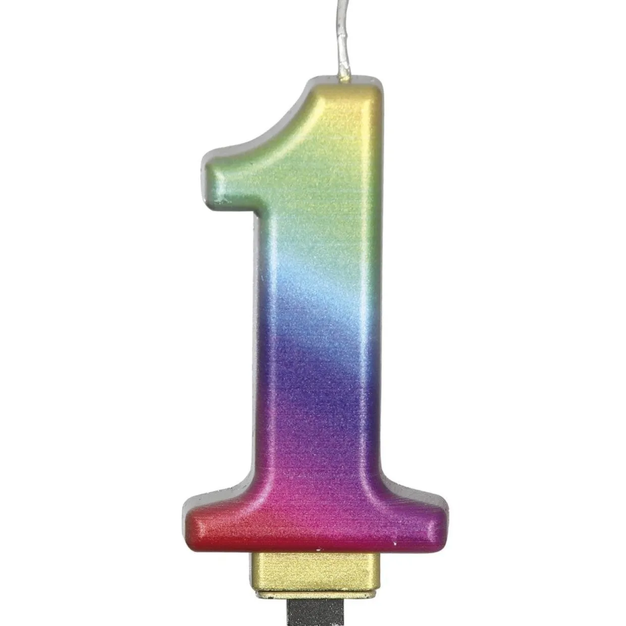 Vela Número 1 Metalizada Multicolor